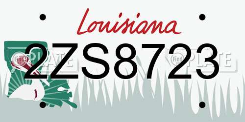 2ZS8723 Louisiana License Plate