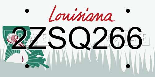2ZSQ266 Louisiana License Plate