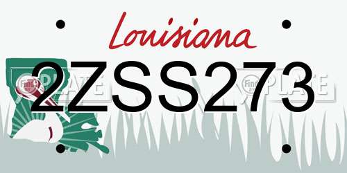 2ZSS273 Louisiana License Plate