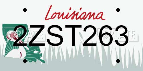 2ZST263 Louisiana License Plate