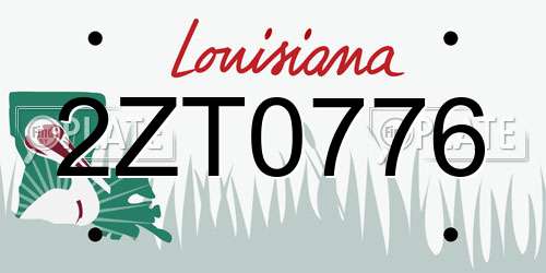 2ZT0776 Louisiana License Plate