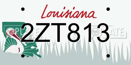 2ZT813 Louisiana License Plate