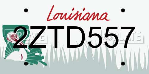 2ZTD557 Louisiana License Plate