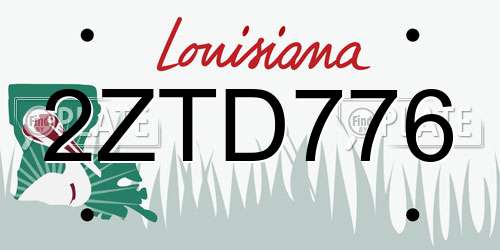 2ZTD776 Louisiana License Plate