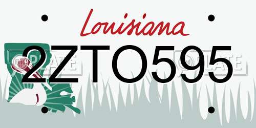 2ZTO595 Louisiana License Plate