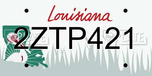 2ZTP421 Louisiana License Plate