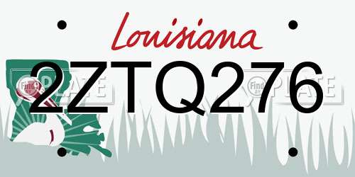 2ZTQ276 Louisiana License Plate