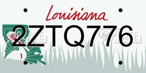 2ZTQ776 Louisiana License Plate