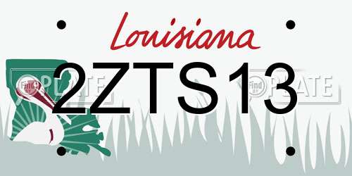2ZTS13 Louisiana License Plate
