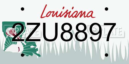 2ZU8897 Louisiana License Plate