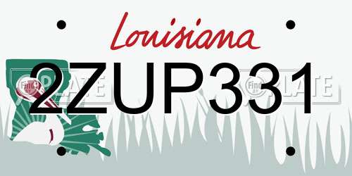2ZUP331 Louisiana License Plate