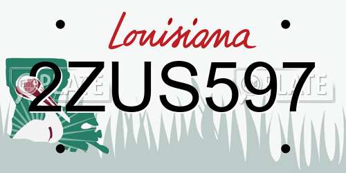 2ZUS597 Louisiana License Plate