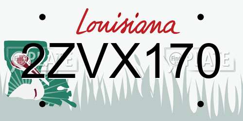 2ZVX170 Louisiana License Plate