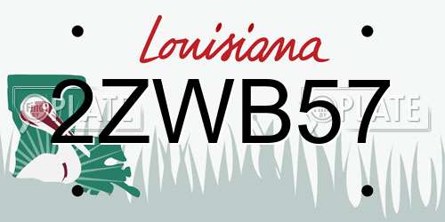 2ZWB57 Louisiana License Plate