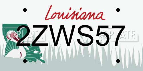 2ZWS57 Louisiana License Plate