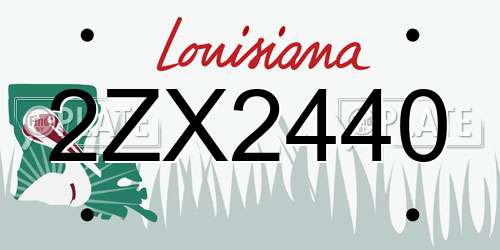 2ZX2440 Louisiana License Plate