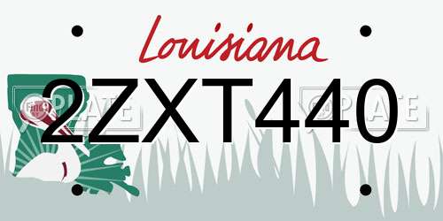 2ZXT440 Louisiana License Plate