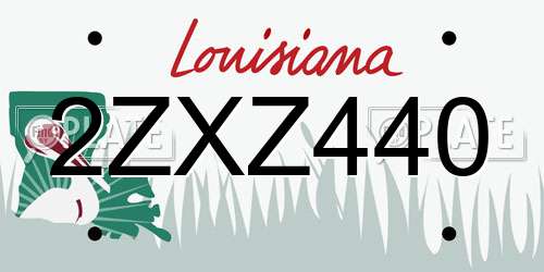 2ZXZ440 Louisiana License Plate