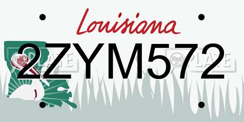 2ZYM572 Louisiana License Plate