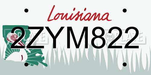 2ZYM822 Louisiana License Plate