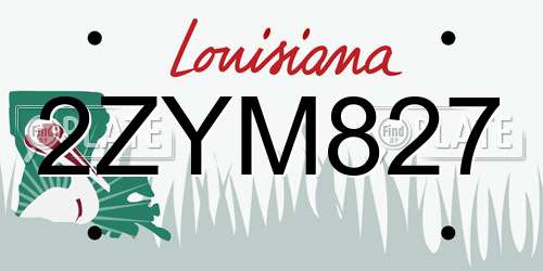 2ZYM827 Louisiana License Plate