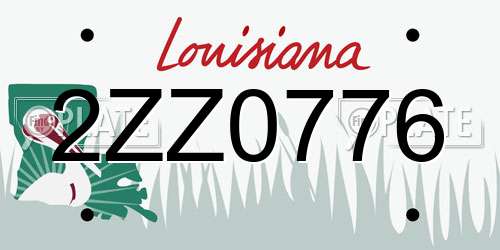 2ZZ0776 Louisiana License Plate