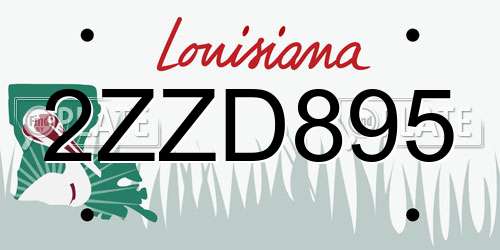 2ZZD895 Louisiana License Plate