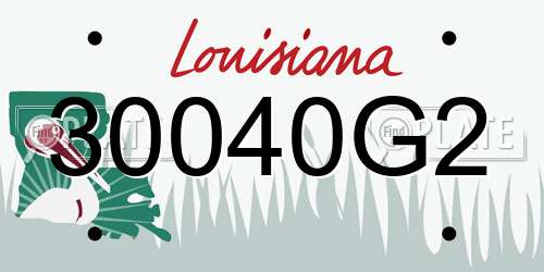 30040G2 Louisiana License Plate
