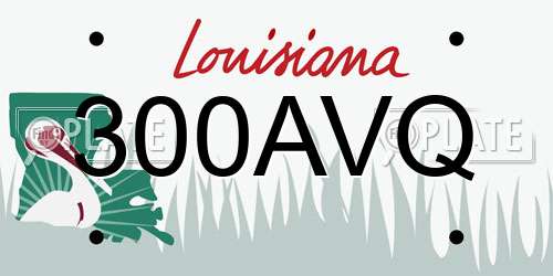 300AVQ Louisiana License Plate