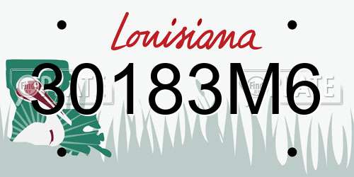 30183M6 Louisiana License Plate