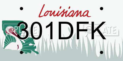 301DFK Louisiana License Plate