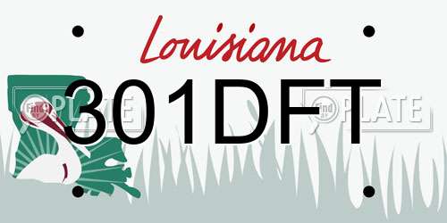 301DFT Louisiana License Plate
