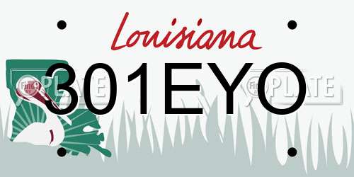 301EYO Louisiana License Plate