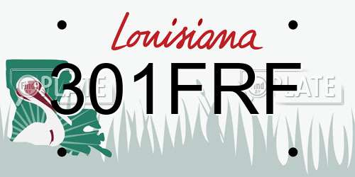 301FRF Louisiana License Plate
