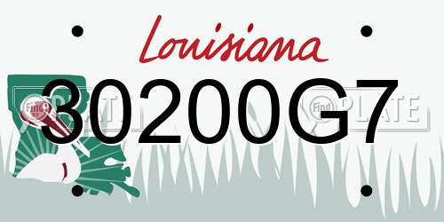 30200G7 Louisiana License Plate