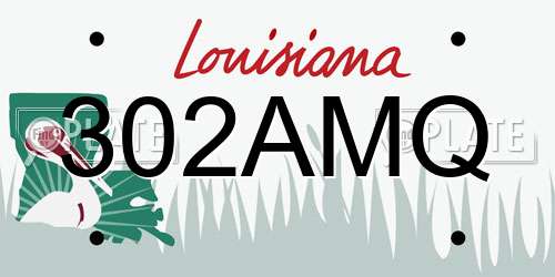 302AMQ Louisiana License Plate