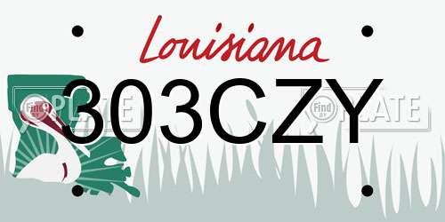 303CZY Louisiana License Plate