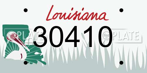 30410 Louisiana License Plate