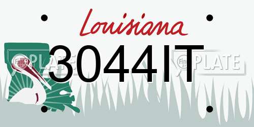3044IT Louisiana License Plate