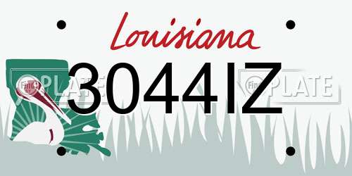 3044IZ Louisiana License Plate
