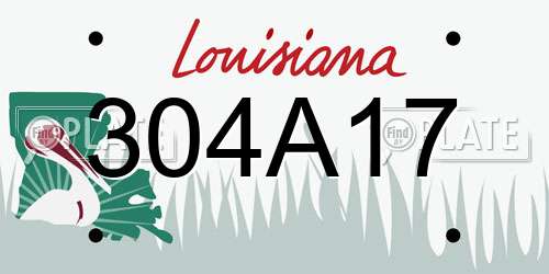 304A17 Louisiana License Plate