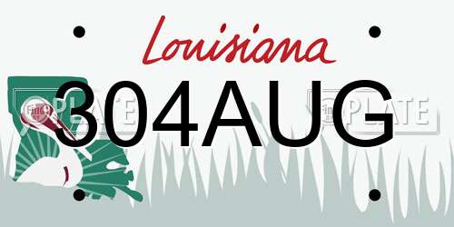 304AUG Louisiana License Plate
