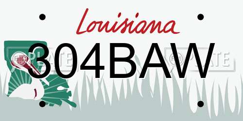 304BAW Louisiana License Plate