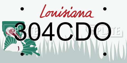 304CDO Louisiana License Plate