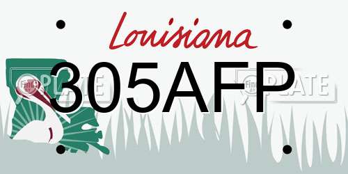 305AFP Louisiana License Plate