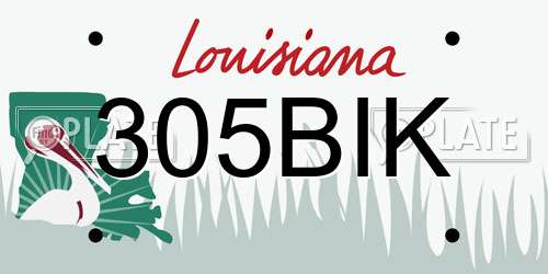 305BIK Louisiana License Plate