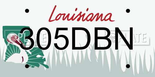 305DBN Louisiana License Plate