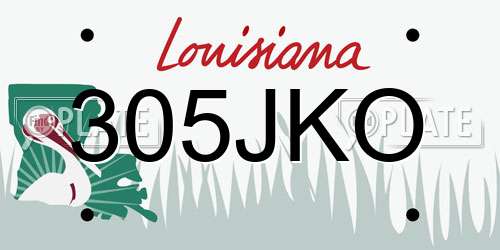 305JKO Louisiana License Plate