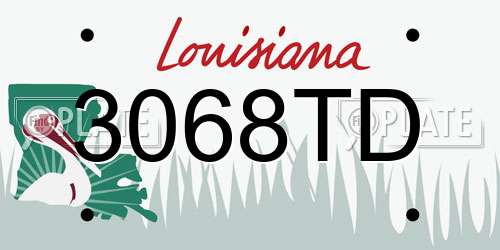 3068TD Louisiana License Plate