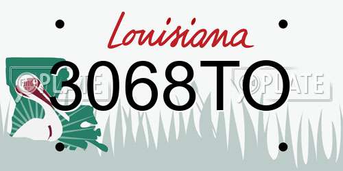 3068TO Louisiana License Plate